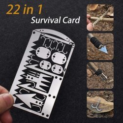 Survival Card | Multitool-22 in 1 voor Vissen & Jacht, RVS | EDC